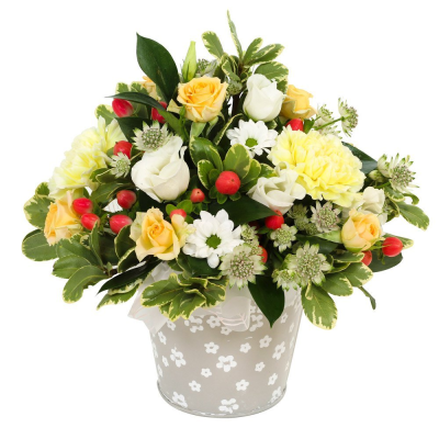 Best Wishes - Radiate positivity with 'Best Wishes' from City Florists. This vibrant bouquet, blending sunny yellows, crisp whites, and pops of red, is perfect for celebrating special moments in Inverness. An ideal gift to uplift any occasion.