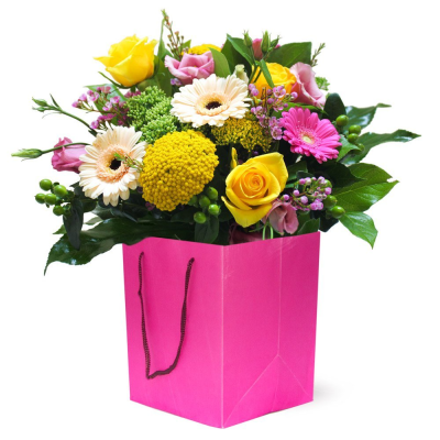 Smile Bright - Brighten someone's day with 'Smile Bright' from City Florists. A vibrant mix of cheerful yellows, pinks, and greens, this bouquet is perfect for any occasion. Delivering joy across Inverness, it’s a gift they’ll adore!