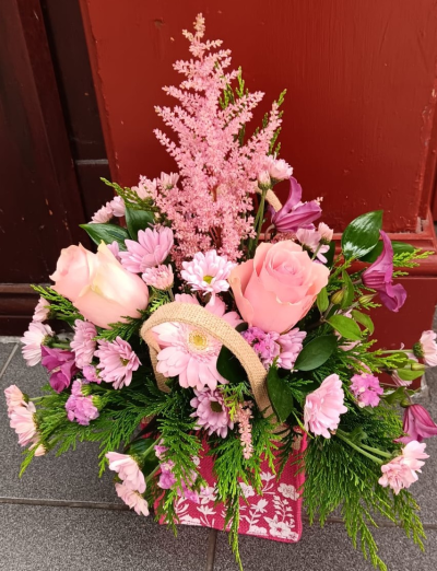 Pink Delight - A beautiful pink arrangement full of soft colour and texture, perfect for birthdays, anniversaries, thank yous, congratulations, handcrafted by City Florist & Gifts in Inverness.